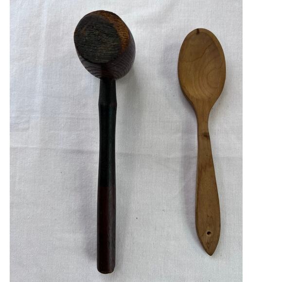 Antique Wooden Mallet Spoon Rustic Vintage Cabin Retro Cottage Farmhouse Granny - Picture 7 of 7